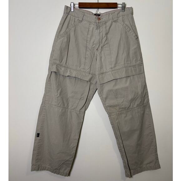 Vintage Y2K Tommy Jeans Cargo Pants Size 34 X 32 Tan Baggy Grunge Utility Skater - Picture 1 of 9